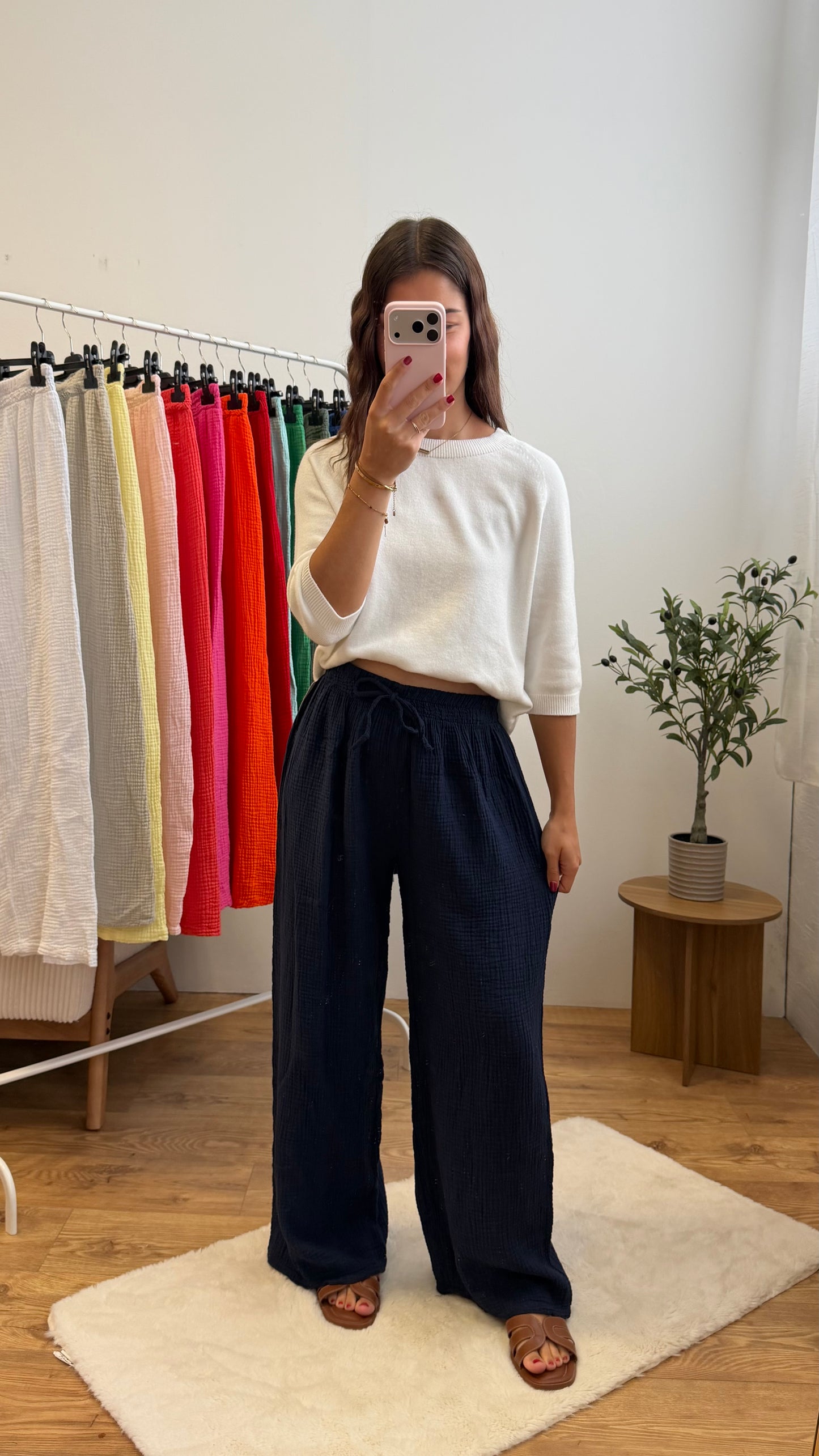 Pantalon gaze de coton (14 coloris) Paula