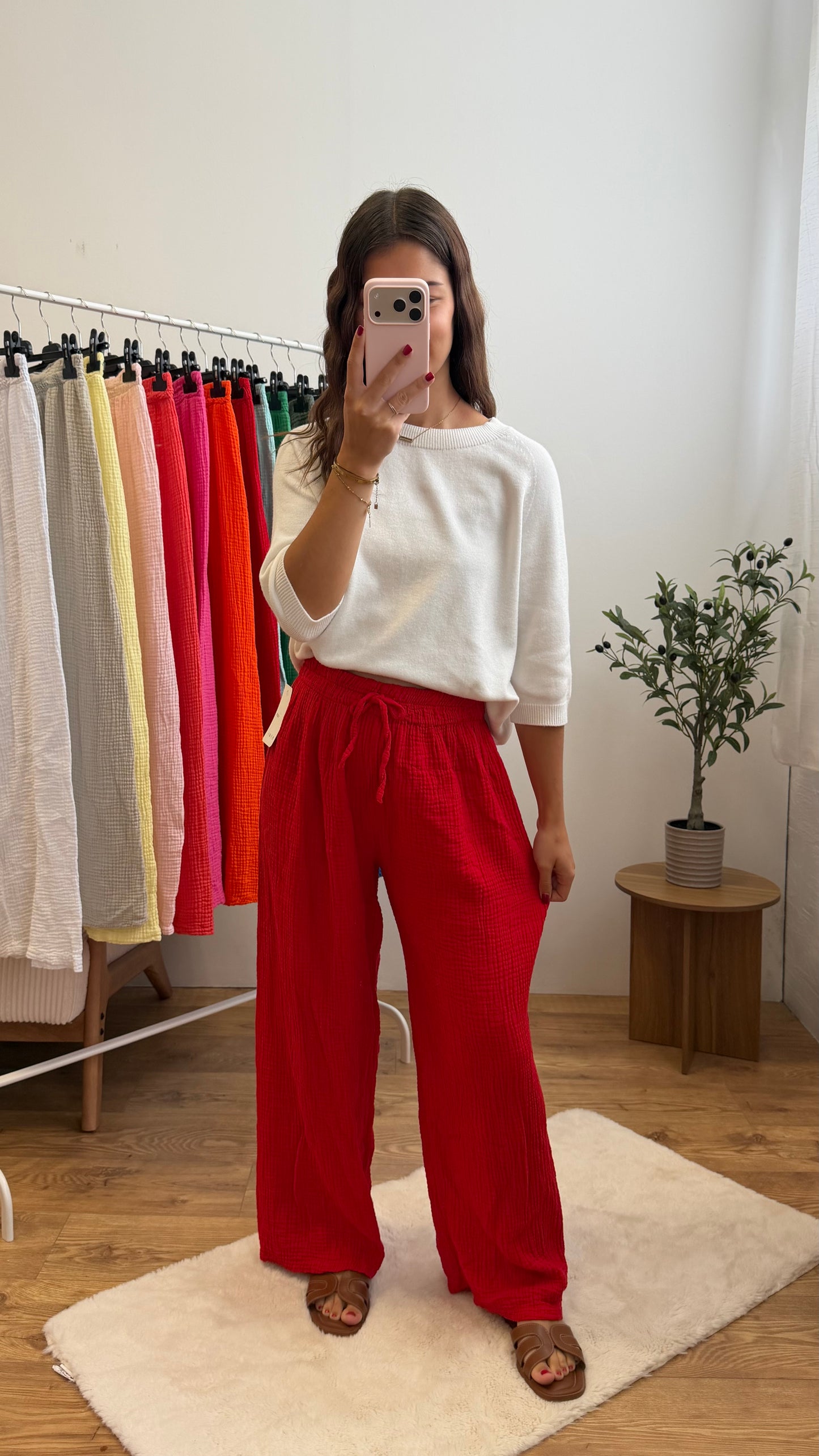 Pantalon gaze de coton (14 coloris) Paula