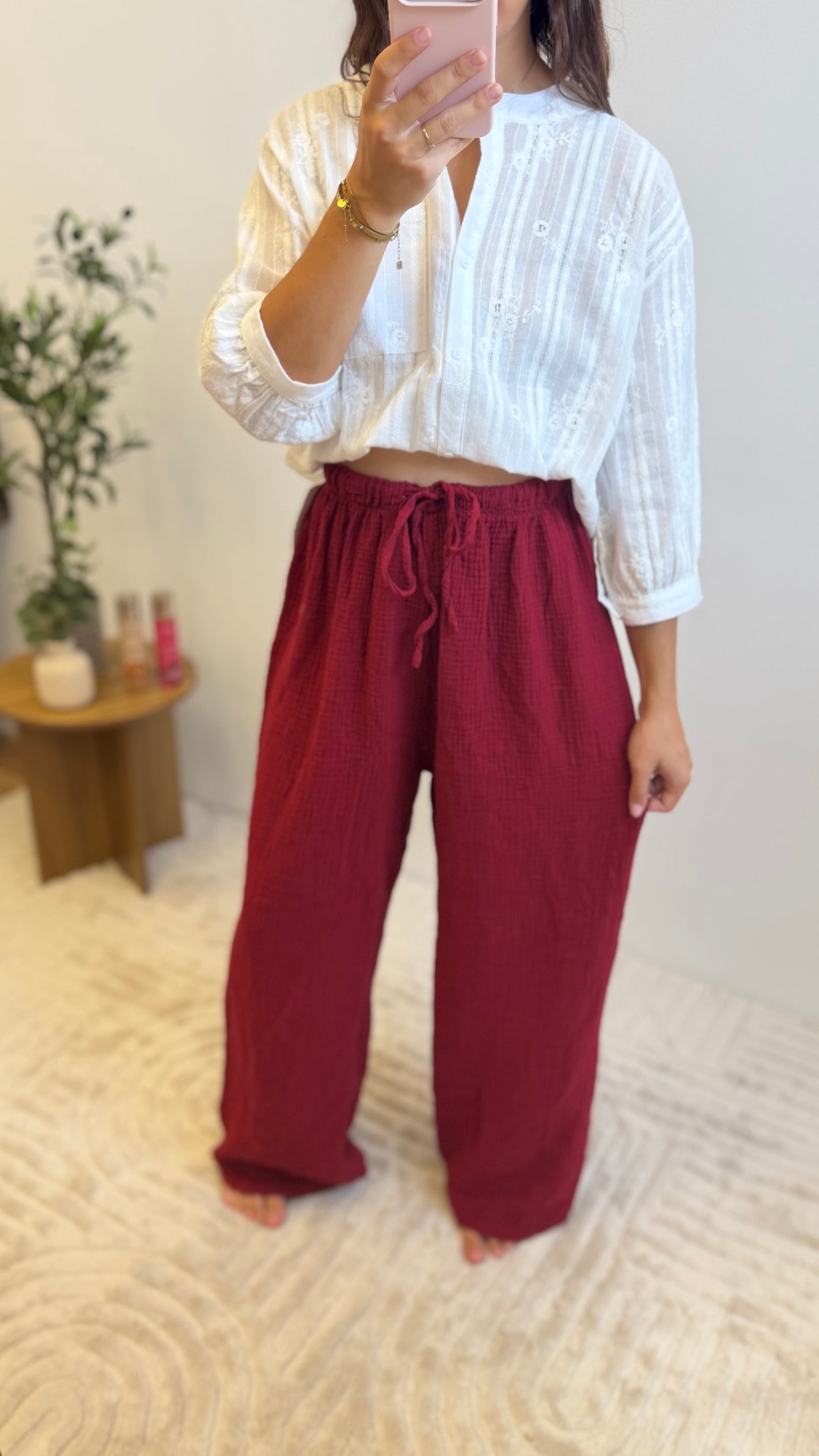 Pantalon gaze de coton - Cherry Paula
