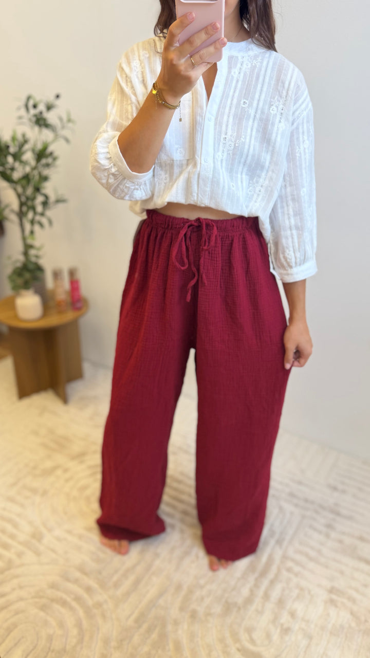 Pantalon gaze de coton - Cherry Paula