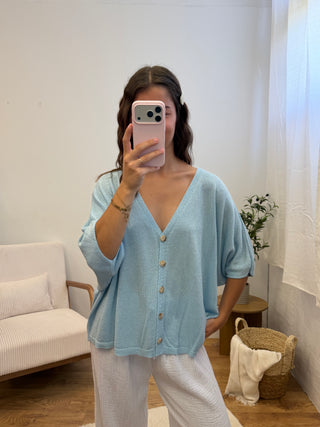 Gilet scintillant Romy - Bleu ciel Paula