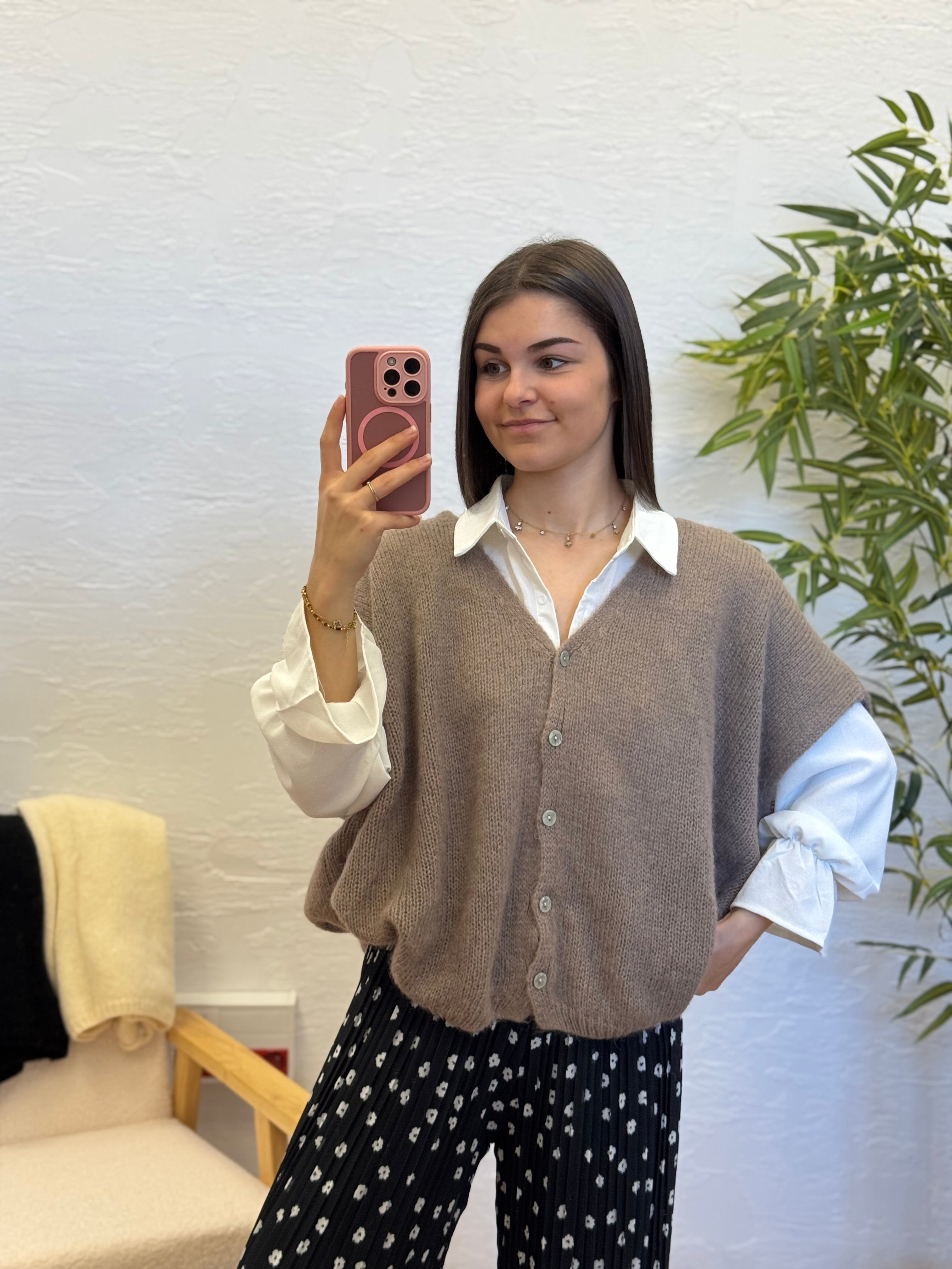 Gilet Louise Taupe