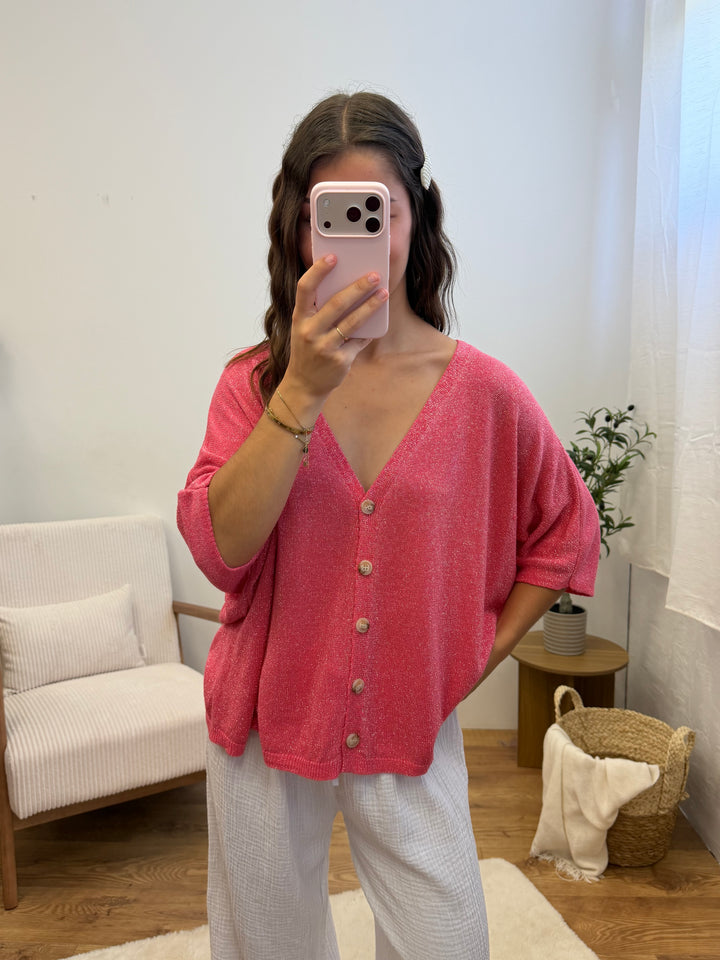Gilet scintillant Romy - Corail Paula