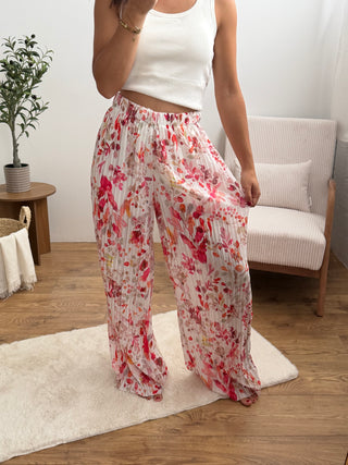 Pantalon Alma - Floral fuchsia Paula