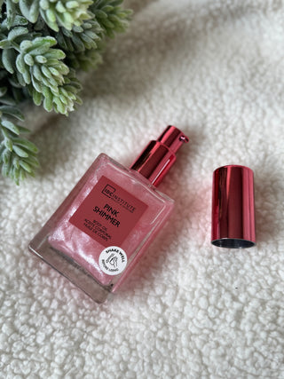Huile corporelle scintillante rose