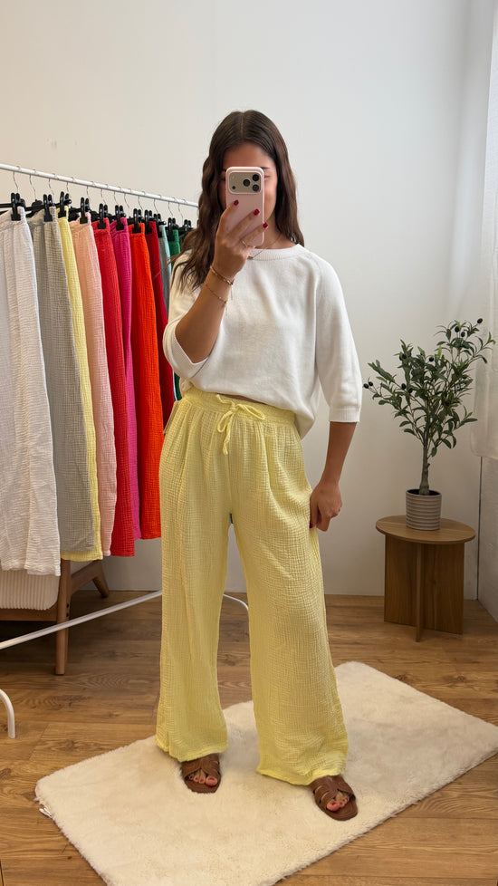 Pantalon gaze de coton (14 coloris) Paula