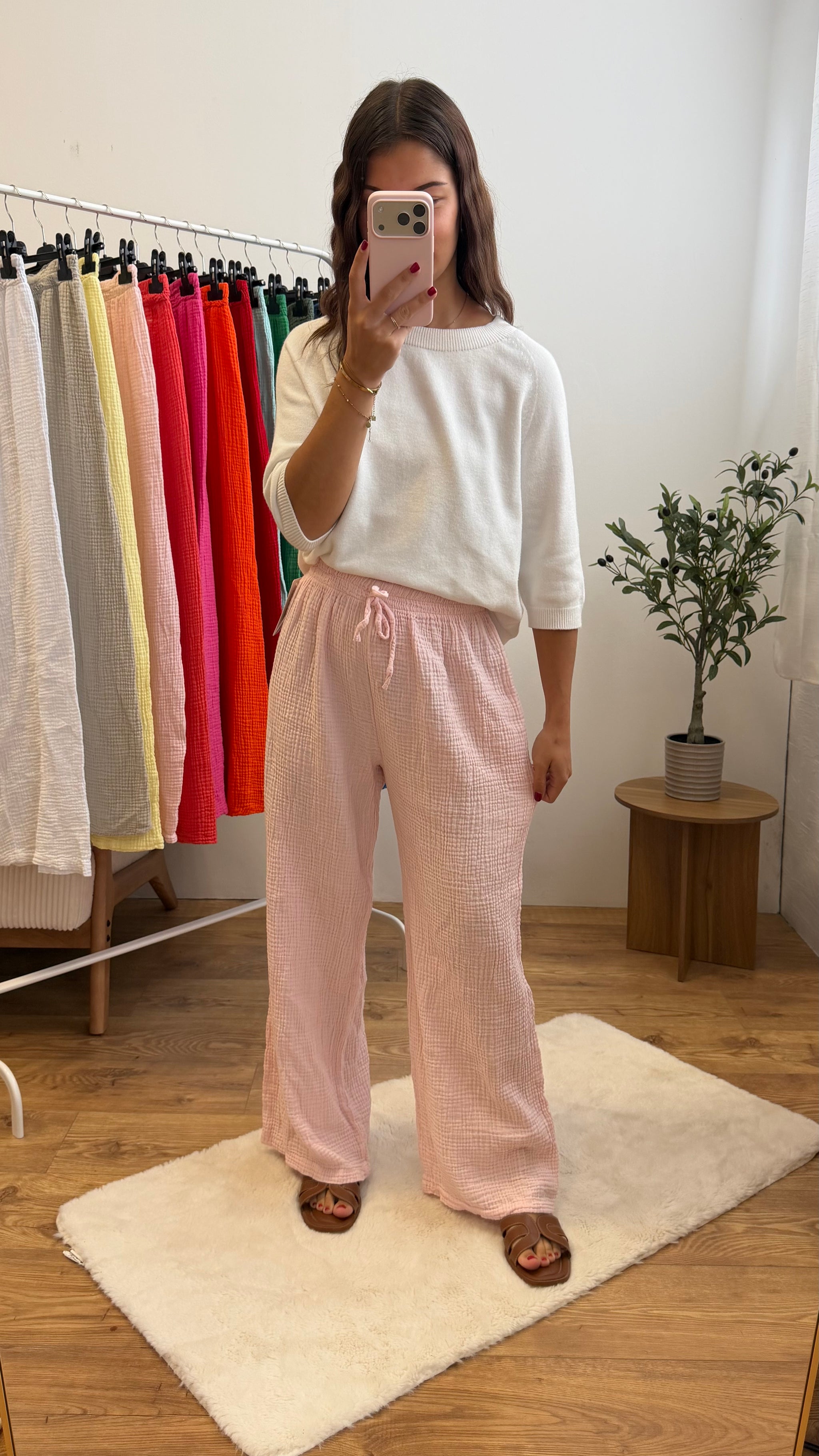 Pantalon gaze de coton (14 coloris) Paula