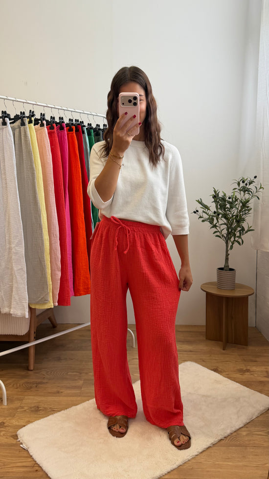 Pantalon gaze de coton (14 coloris) Paula