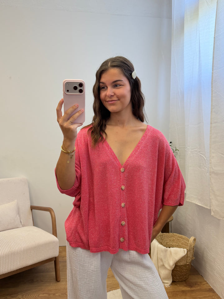 Gilet scintillant Romy - Corail Paula
