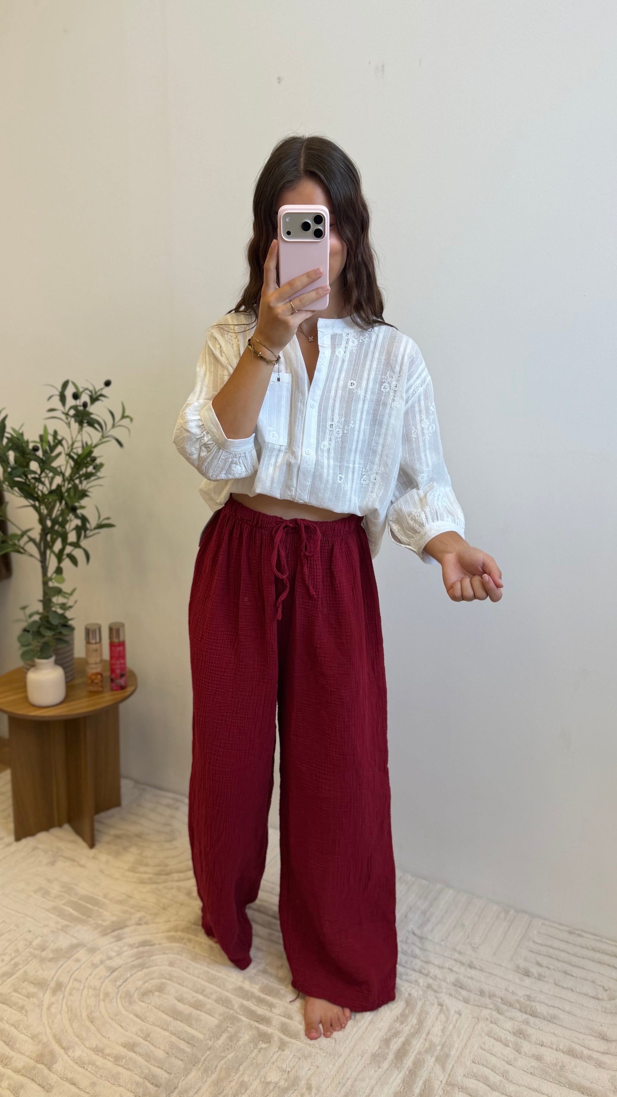 Pantalon gaze de coton - Cherry Paula