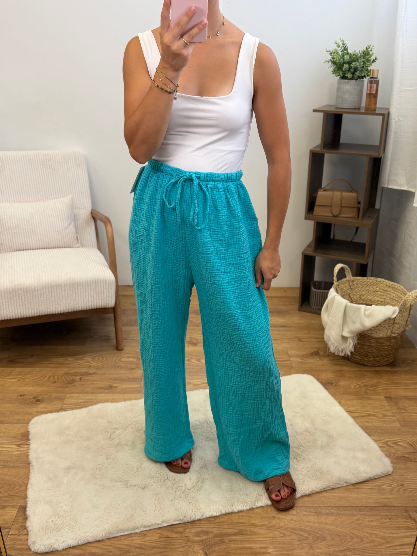 Pantalon gaze de coton - PETITE (14 coloris) Paula