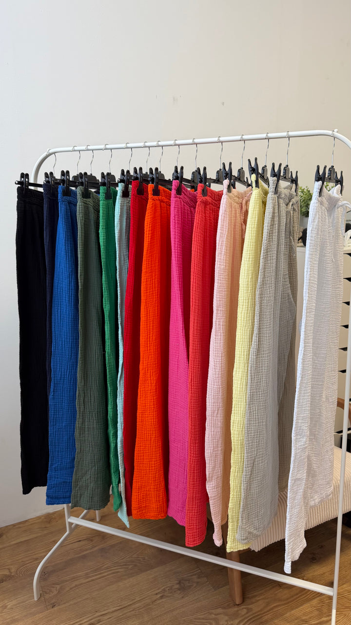 Pantalon gaze de coton (14 coloris) Paula