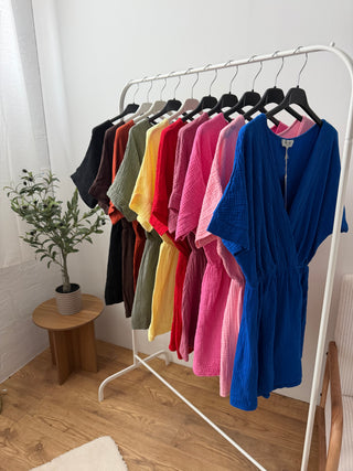 Combishort gaze de coton (10 coloris) Paula