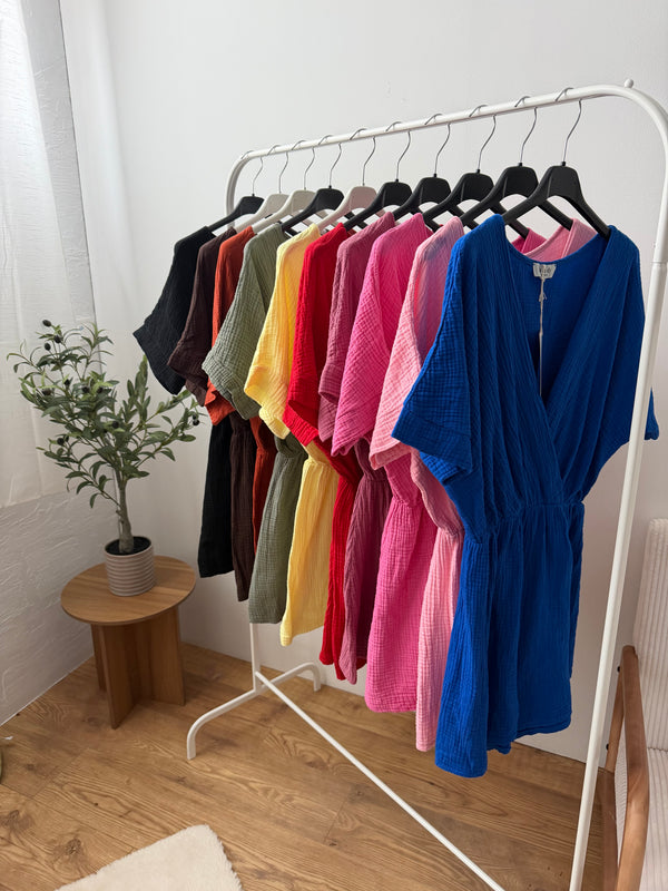 Combishort gaze de coton (10 coloris) Paula
