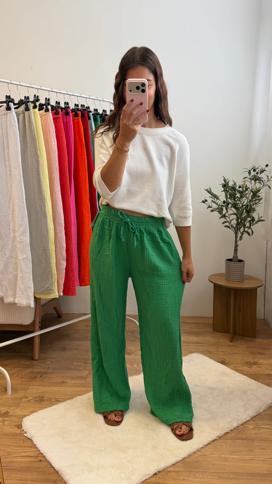 Pantalon gaze de coton (14 coloris) Paula