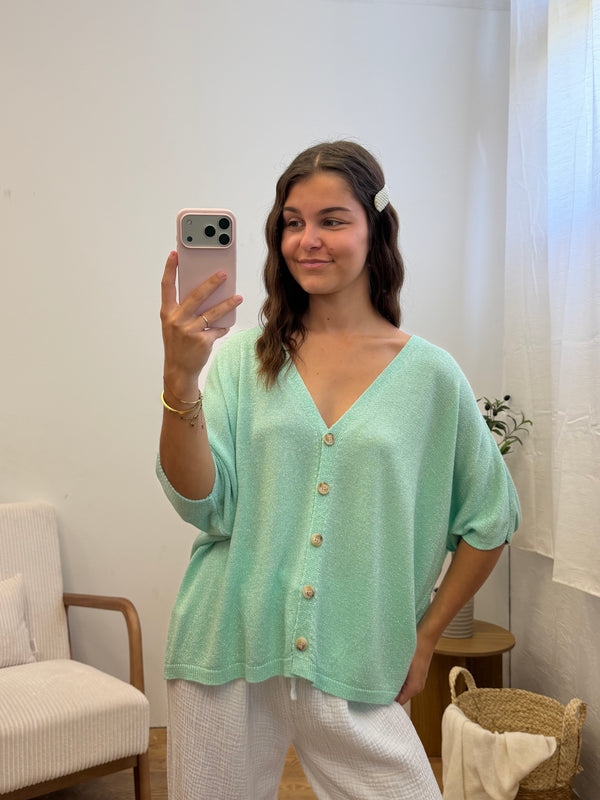 Gilet scintillant Romy - Vert d'eau Paula