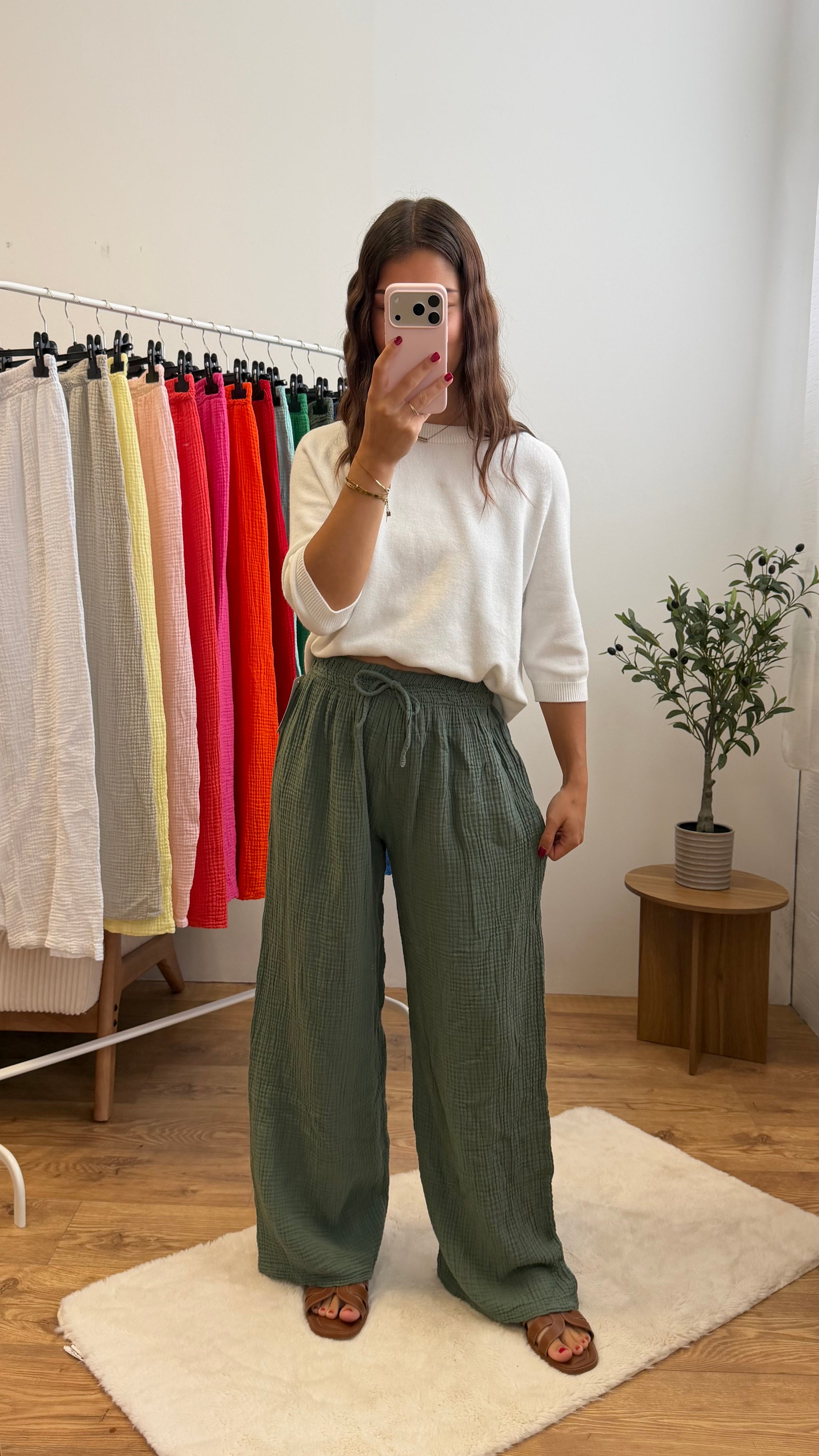 Pantalon gaze de coton (14 coloris) Paula