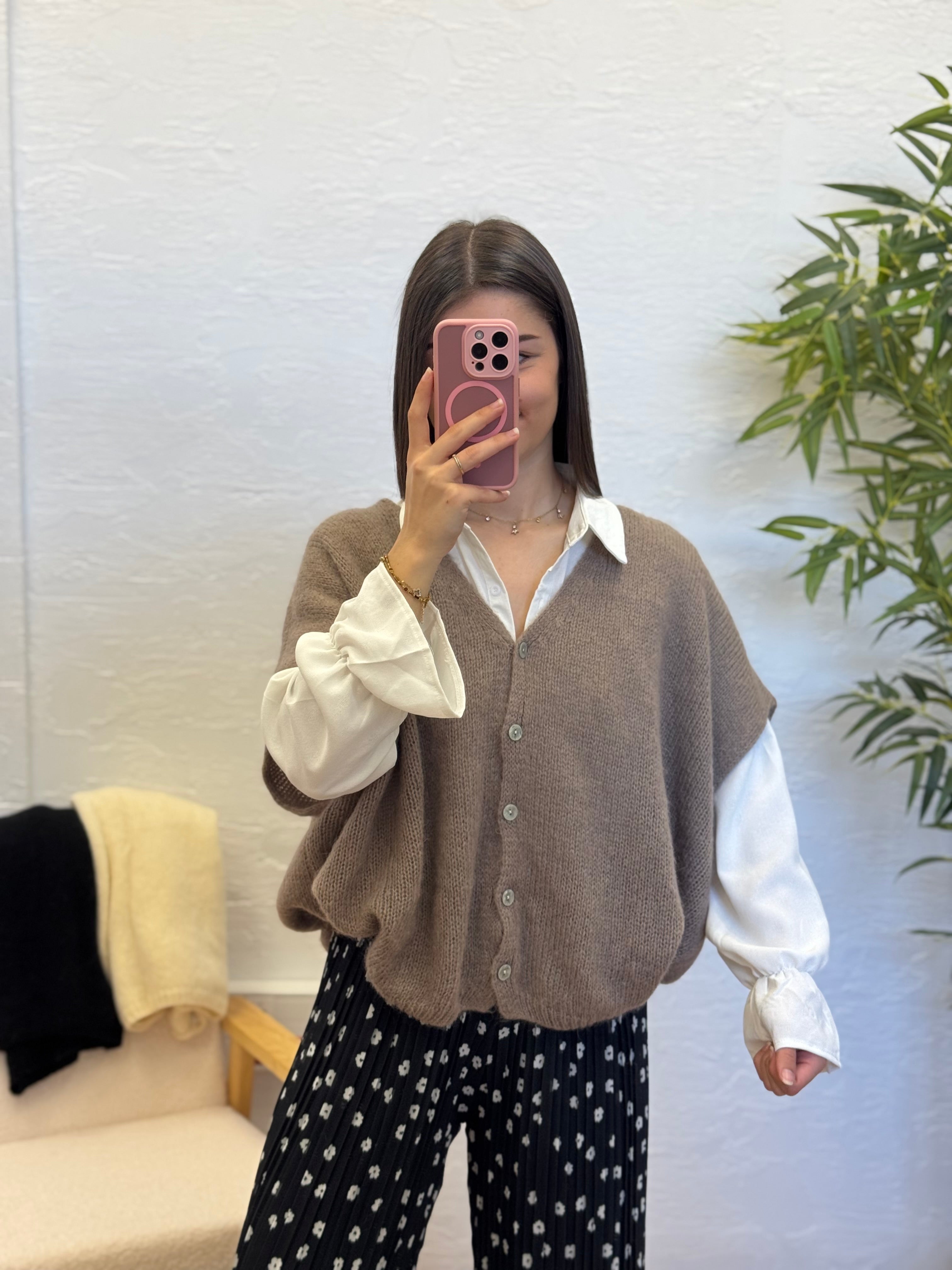 Gilet Louise Taupe