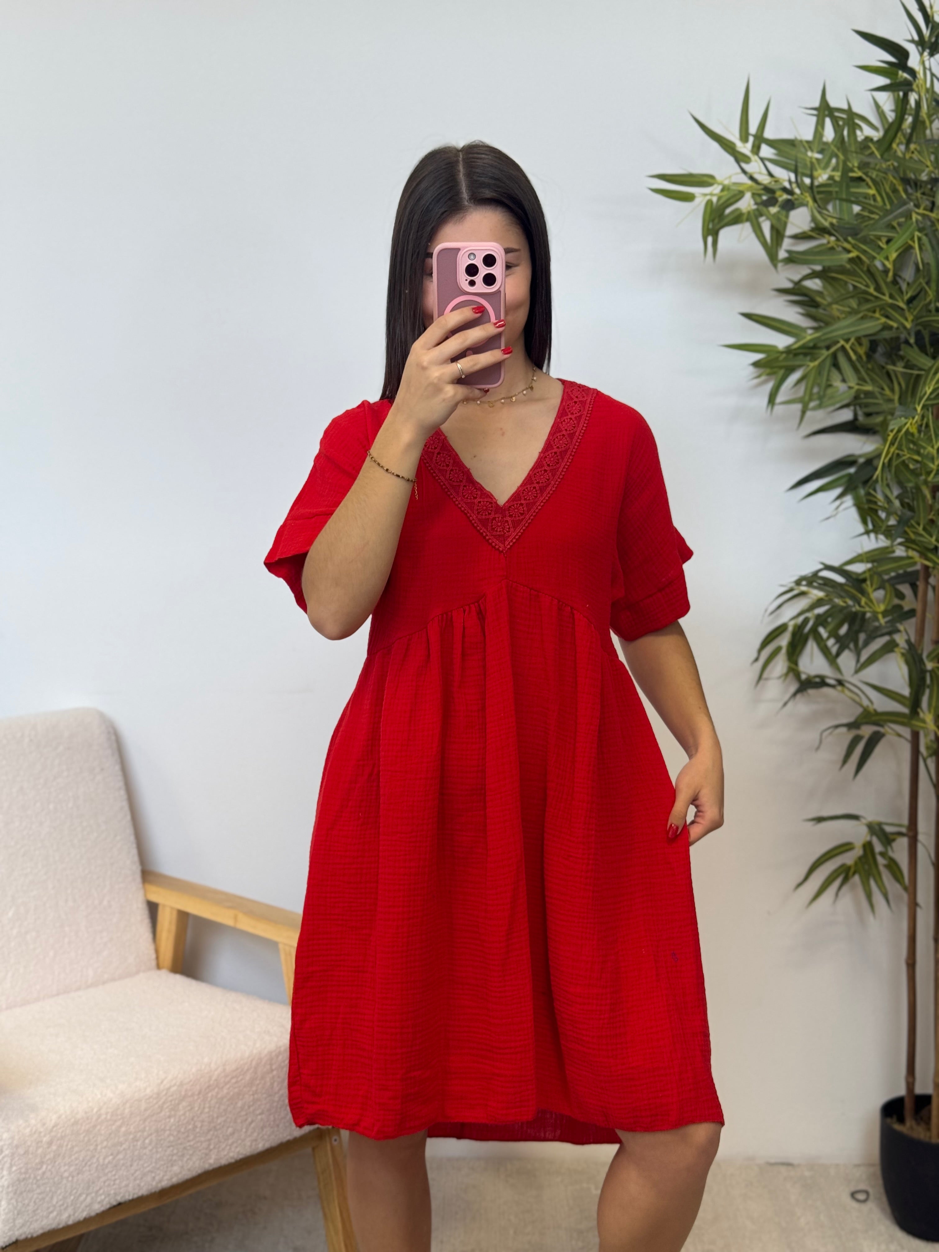 Robe en gaze de coton ZELIA