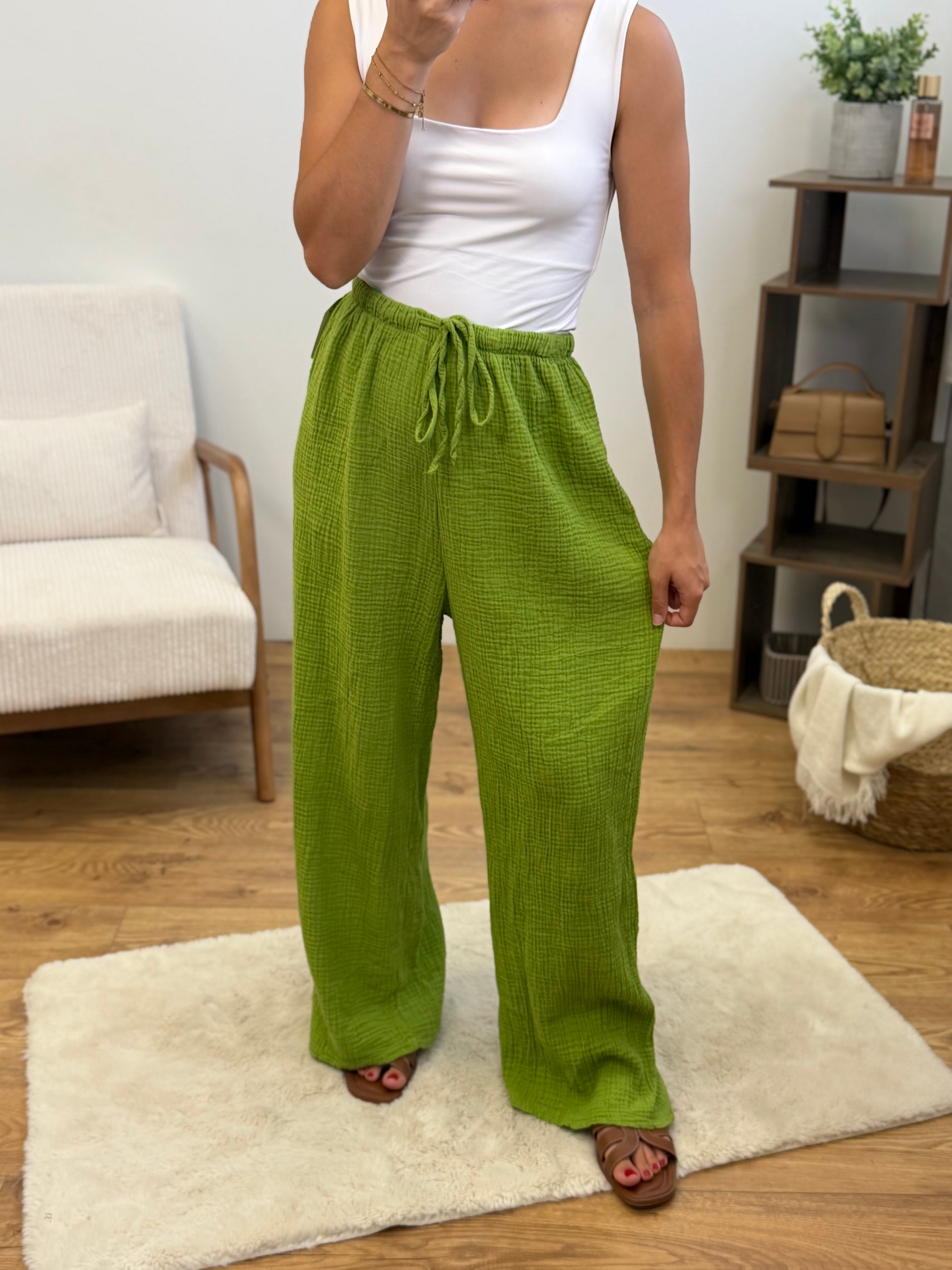 Pantalon gaze de coton - PETITE (14 coloris) Paula