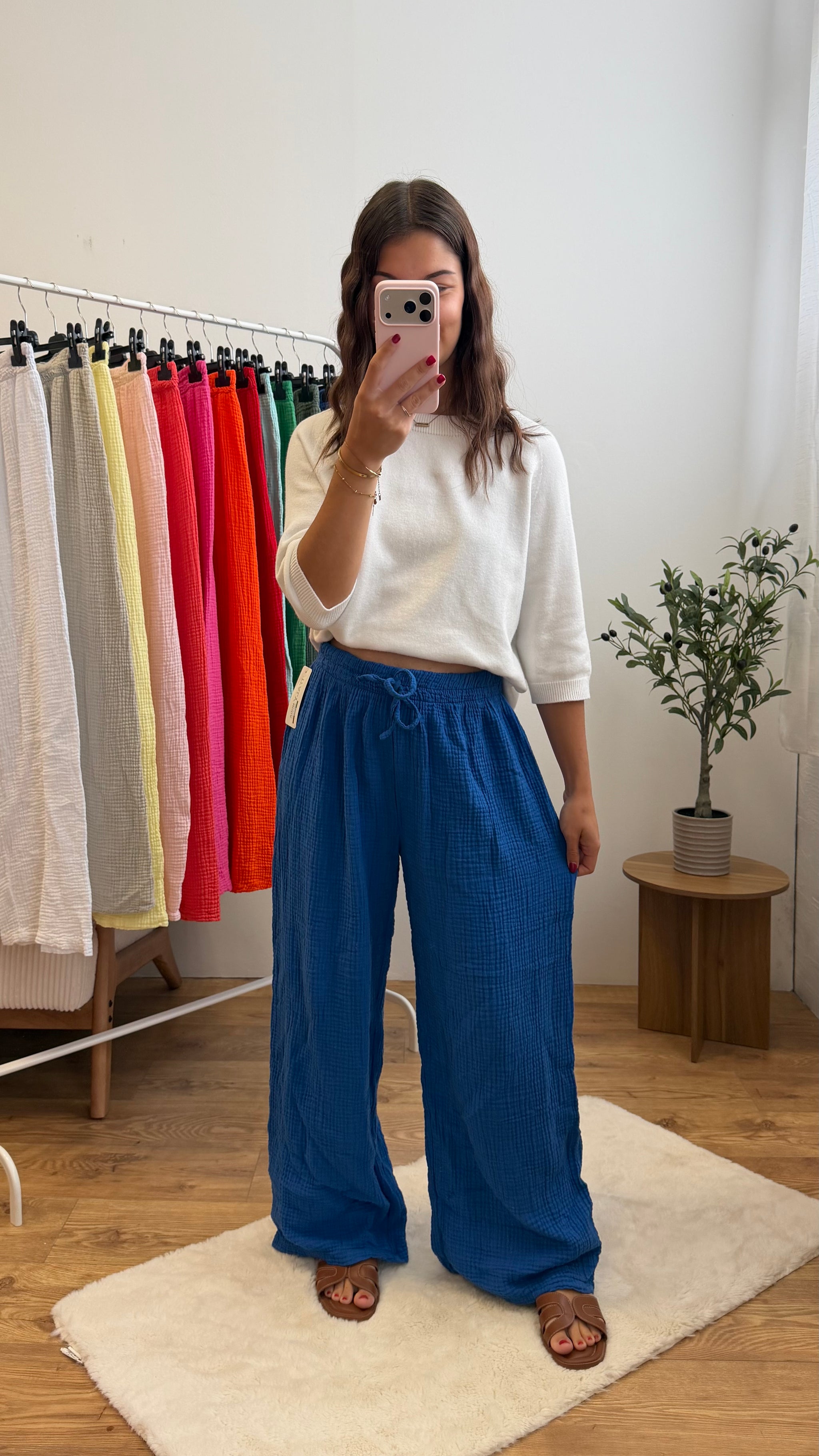 Pantalon gaze de coton (14 coloris) Paula