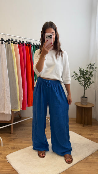 Pantalon gaze de coton (14 coloris) Paula