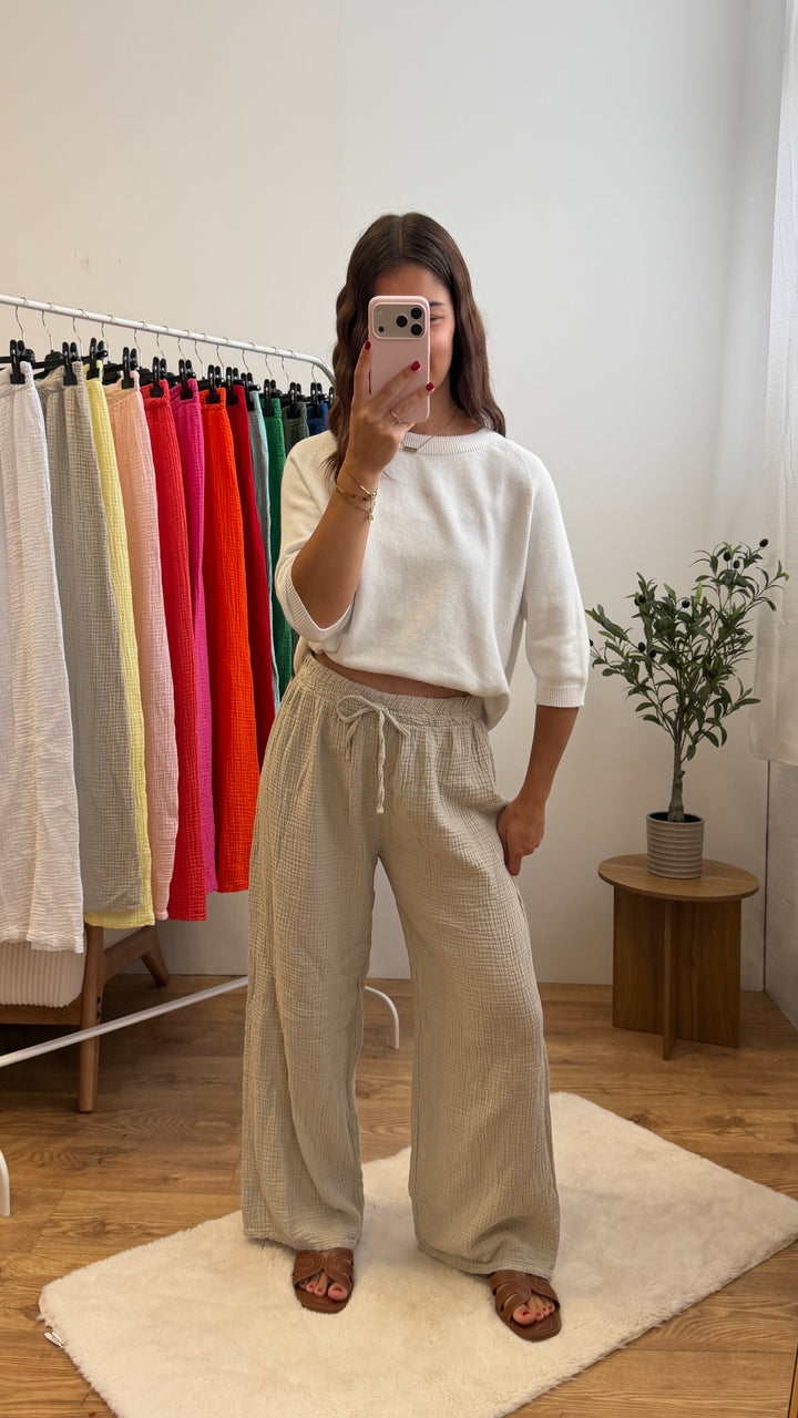Pantalon gaze de coton (14 coloris) Paula