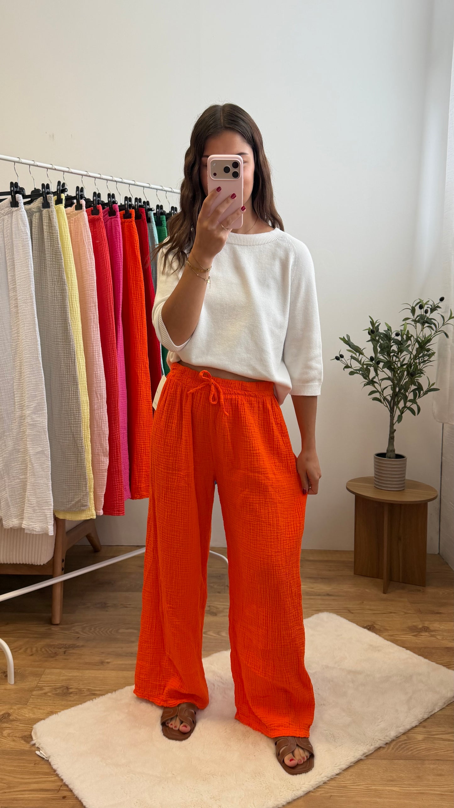 Pantalon gaze de coton (14 coloris) Paula