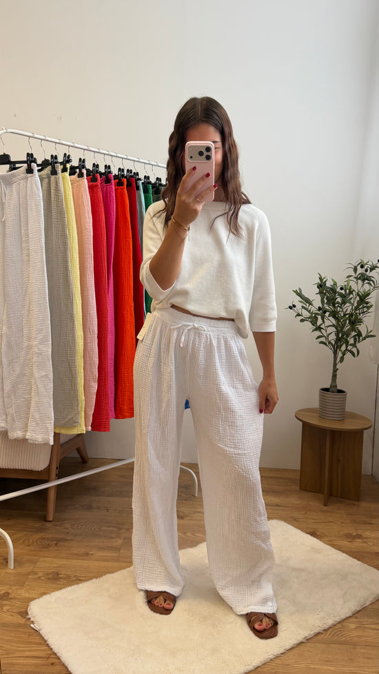 Pantalon gaze de coton (14 coloris) Paula