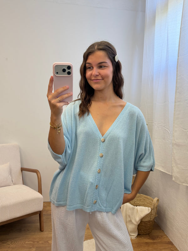 Gilet scintillant Romy - Bleu ciel Paula